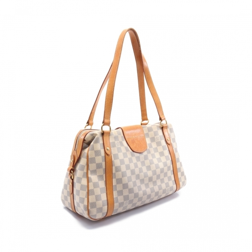 Louis Vuitton PM Damier Azur Shoulder Bag Leather White